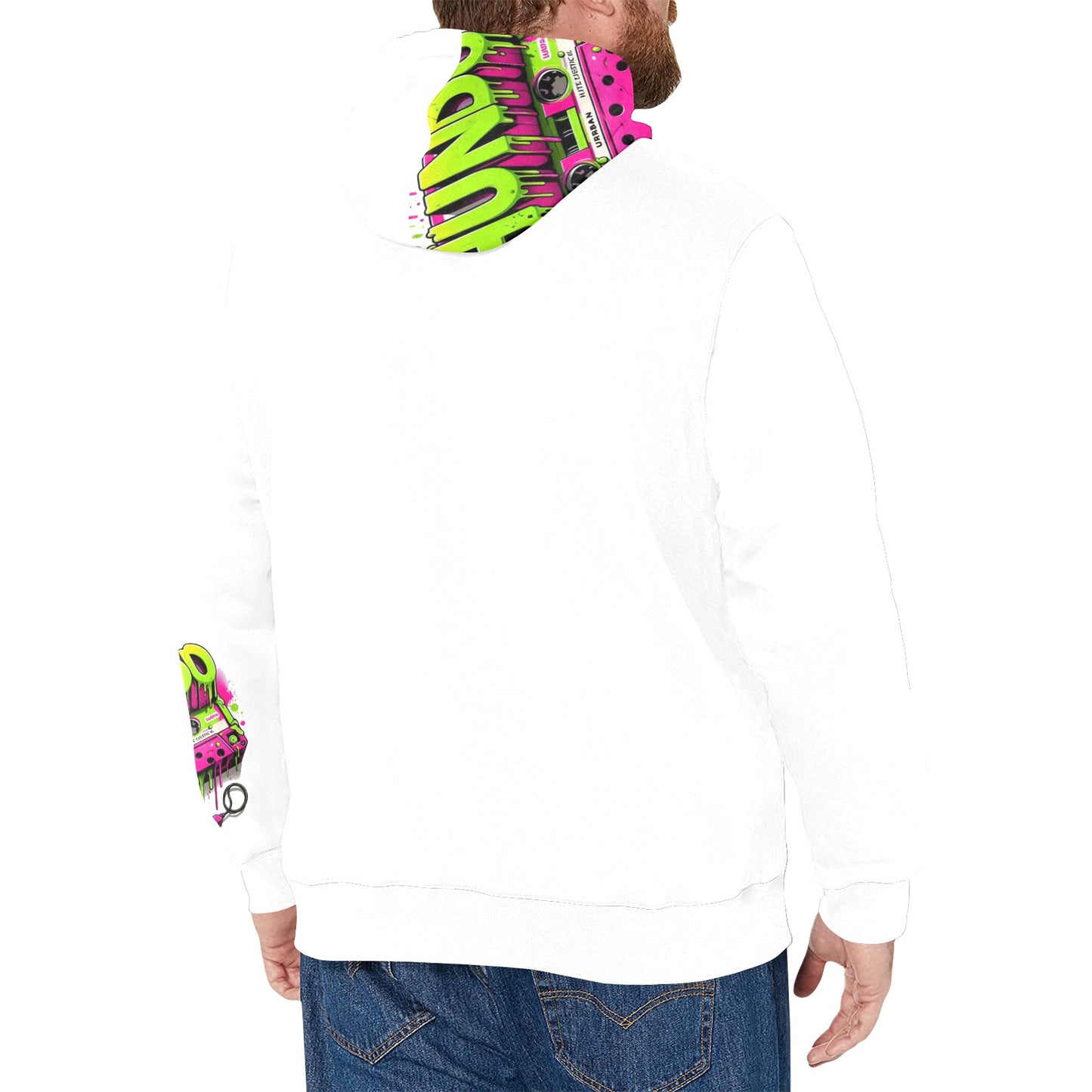 90's Themed Cassette Tape Hoodie Long Sleeve Fleece Hoodie