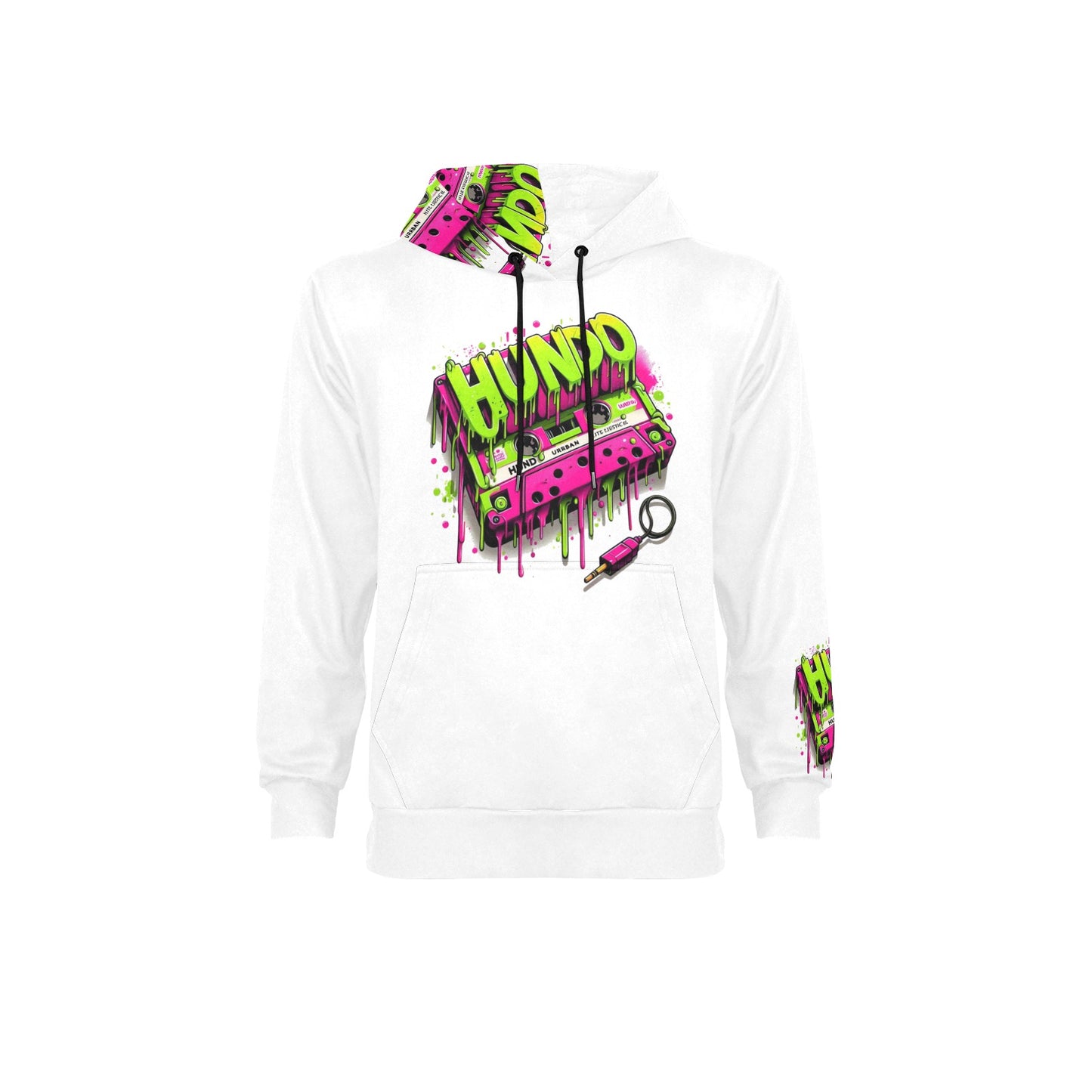 90's Themed Cassette Tape Hoodie Long Sleeve Fleece Hoodie