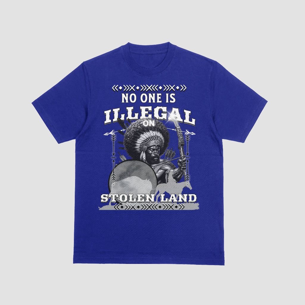 No one is illegal t-shirt blue