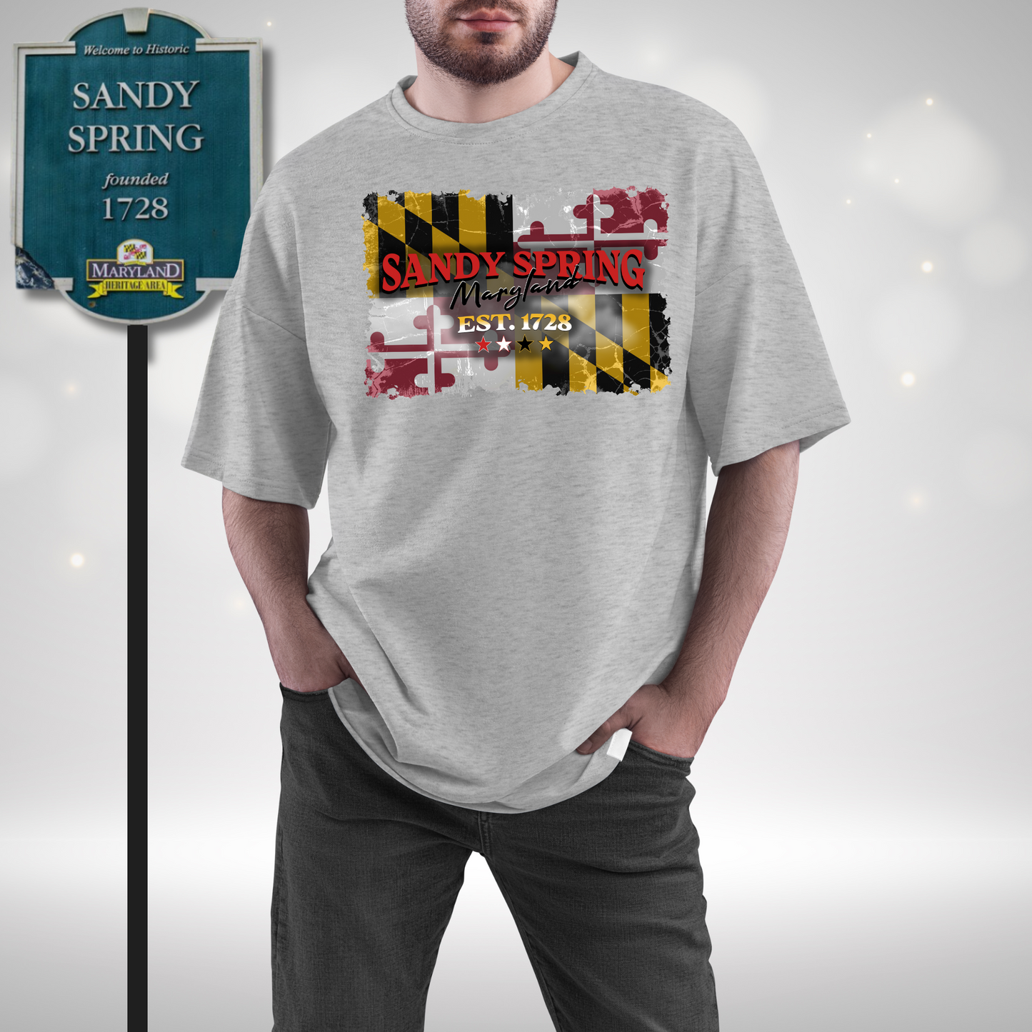 Distresses Maryland Flag Sandy Spring 1728