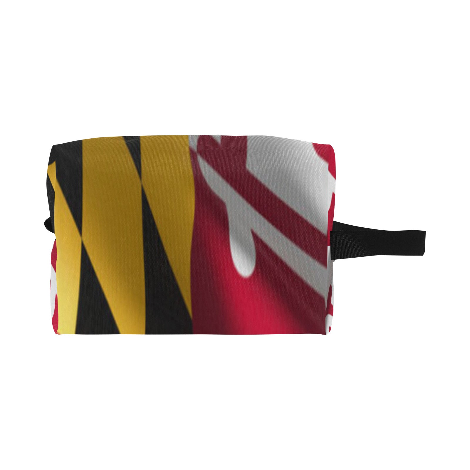 Cosmetics Bag with handle. Features the Maryland Flag